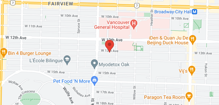 map of 930 W 13TH AVENUE